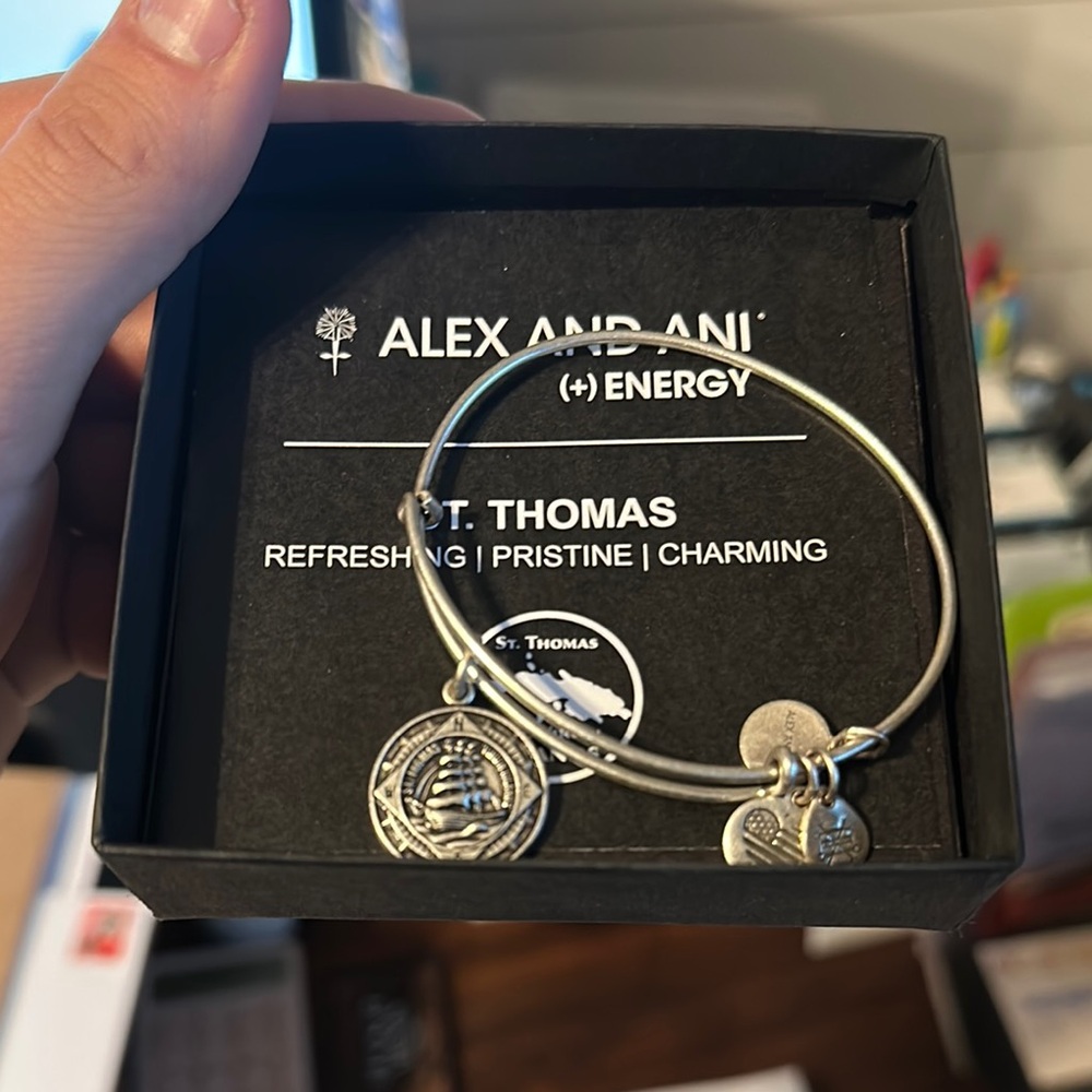 Alex and Ani Silver St. Thomas Charm Bangle